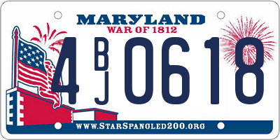 MD license plate 4BJ0618