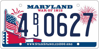 MD license plate 4BJ0627