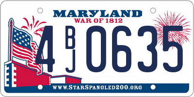 MD license plate 4BJ0635