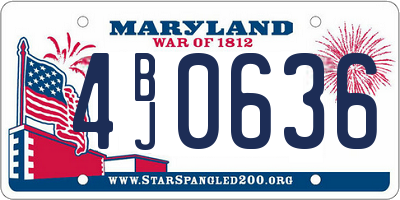 MD license plate 4BJ0636