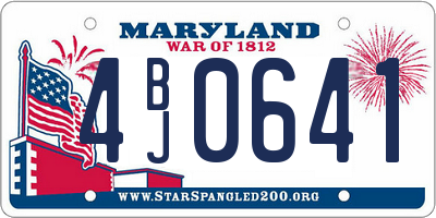 MD license plate 4BJ0641
