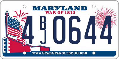 MD license plate 4BJ0644