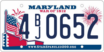MD license plate 4BJ0652