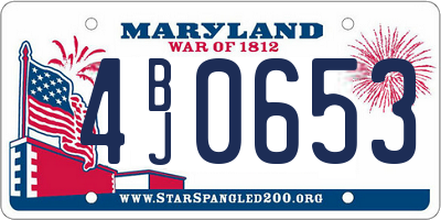 MD license plate 4BJ0653