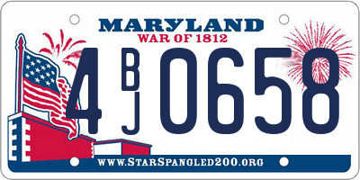 MD license plate 4BJ0658