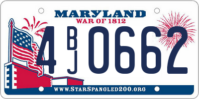 MD license plate 4BJ0662