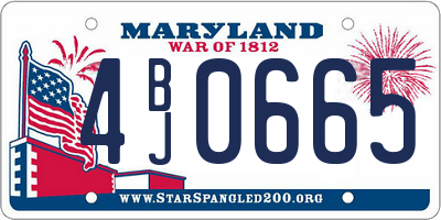 MD license plate 4BJ0665
