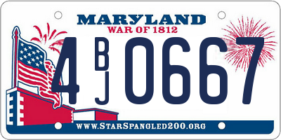 MD license plate 4BJ0667