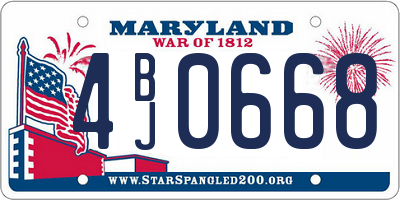 MD license plate 4BJ0668