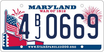 MD license plate 4BJ0669