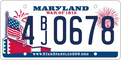 MD license plate 4BJ0678
