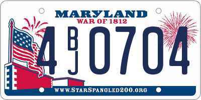 MD license plate 4BJ0704