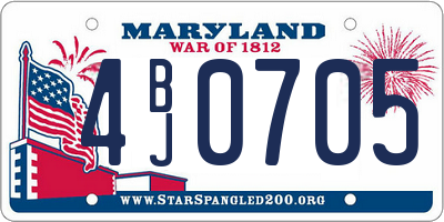MD license plate 4BJ0705