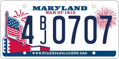 MD license plate 4BJ0707