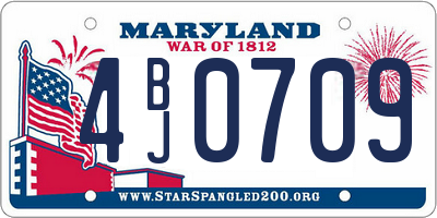 MD license plate 4BJ0709