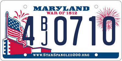 MD license plate 4BJ0710