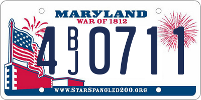 MD license plate 4BJ0711
