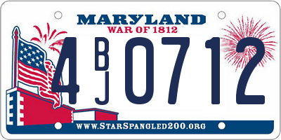 MD license plate 4BJ0712