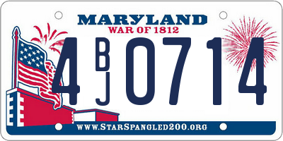 MD license plate 4BJ0714