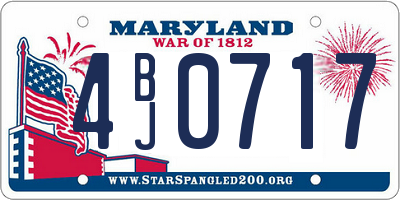 MD license plate 4BJ0717