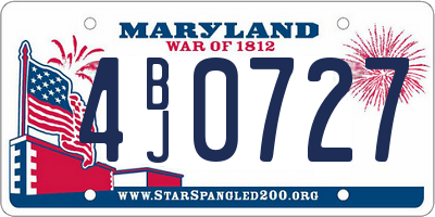 MD license plate 4BJ0727