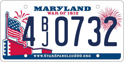 MD license plate 4BJ0732