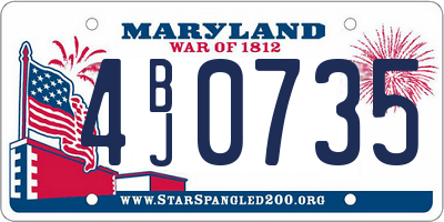 MD license plate 4BJ0735