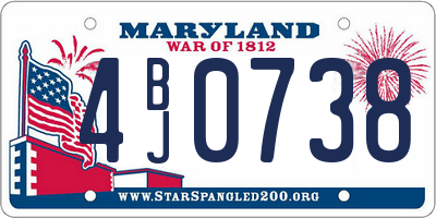 MD license plate 4BJ0738