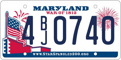 MD license plate 4BJ0740