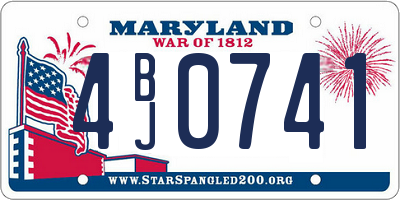 MD license plate 4BJ0741