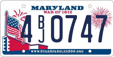 MD license plate 4BJ0747