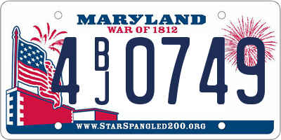 MD license plate 4BJ0749