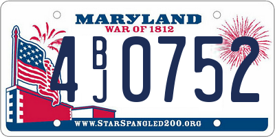 MD license plate 4BJ0752