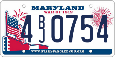 MD license plate 4BJ0754