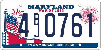 MD license plate 4BJ0761
