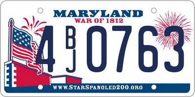 MD license plate 4BJ0763