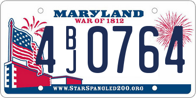 MD license plate 4BJ0764