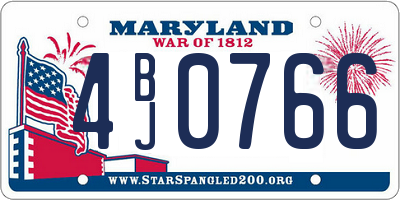 MD license plate 4BJ0766