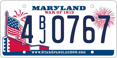 MD license plate 4BJ0767