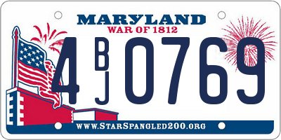 MD license plate 4BJ0769