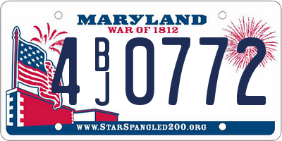 MD license plate 4BJ0772