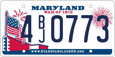 MD license plate 4BJ0773