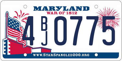 MD license plate 4BJ0775