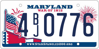 MD license plate 4BJ0776