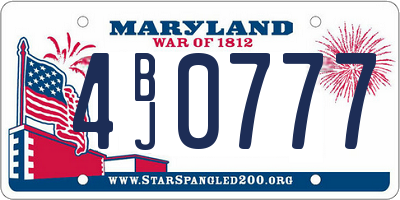 MD license plate 4BJ0777