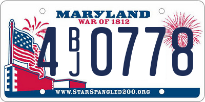 MD license plate 4BJ0778