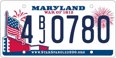 MD license plate 4BJ0780