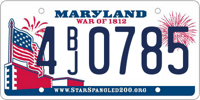 MD license plate 4BJ0785