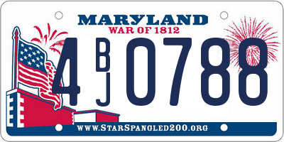 MD license plate 4BJ0788