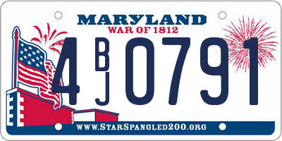 MD license plate 4BJ0791